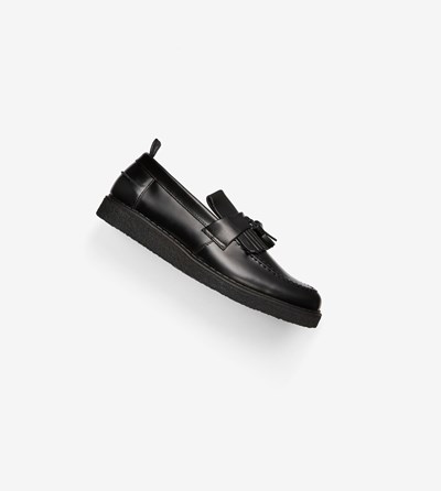 Black Fred Perry George CoxTassel Loafer Women's Loafers | SRDGY-6502