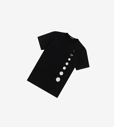 Black Fred Perry Gradient Dot Men's T Shirts | ERFAP-4789