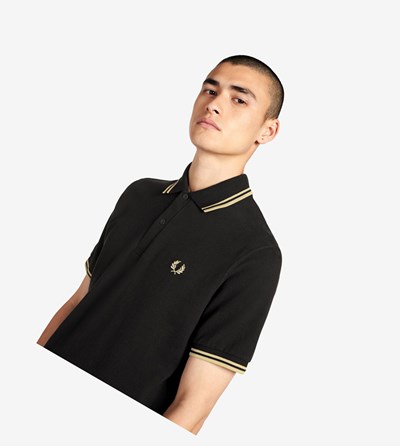 Black Fred Perry M12 Men's Polo Shirts | BPREJ-1368