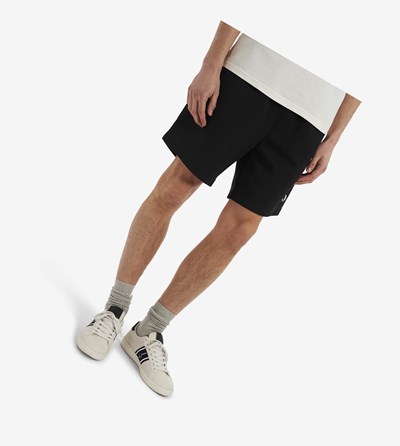 Black Fred Perry Reverse Tricot Shorts Men's Trousers | LKDWF-0974