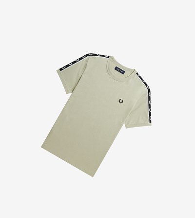 Black Fred Perry Taped Ringer Women's T Shirts & Tops | BTMRN-6230