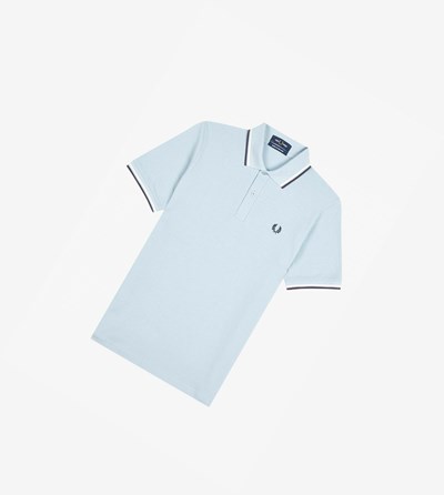 Blue / Deep Grey Fred Perry M12 Men's Polo Shirts | UNHGD-9413