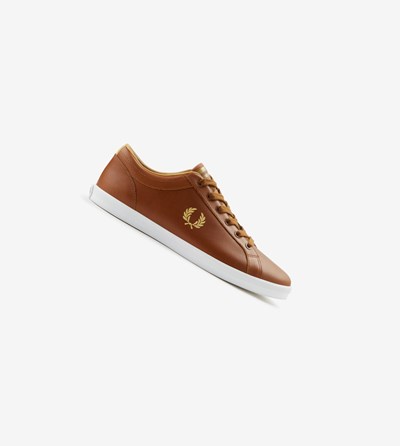 Brown Fred Perry Baseline Men's Sneakers | GAXHZ-7954