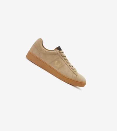 Grey / Metal Gold Fred Perry Spencer Men's Sneakers | KFDUX-3219