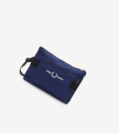 Navy Fred Perry Graphic Tape Sacoche Bag Men's Bags | FPADG-2904