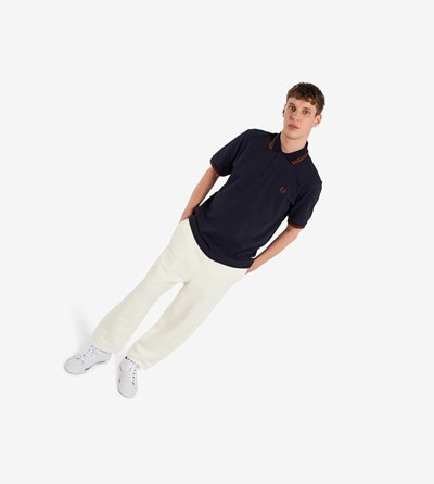 Navy Fred Perry M12 Men's Polo Shirts | BRONW-6081