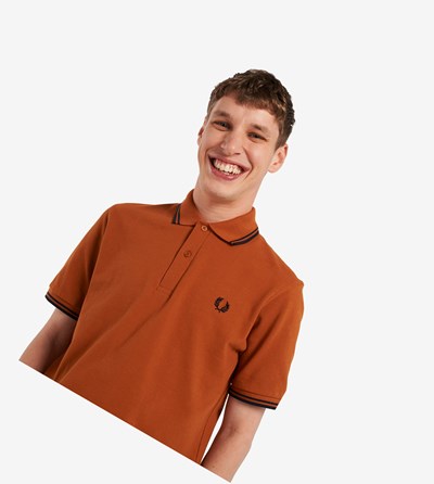 Navy Fred Perry M12 Men's Polo Shirts | EHRWB-1846