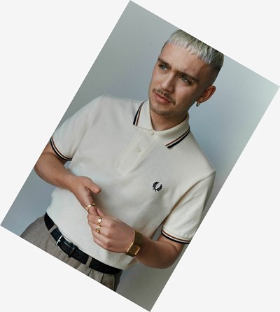 Navy Fred Perry M12 Men's Polo Shirts | GSUWC-6752