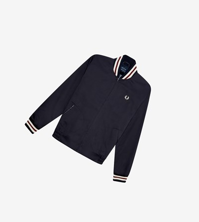 Navy Fred Perry Made In England Tennis Bomber Men's Jackets | EOTMP-7362