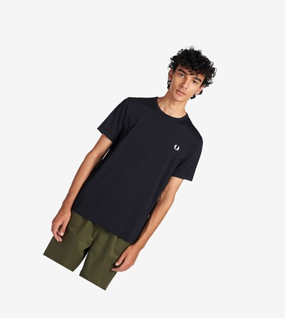 Navy Fred Perry Ringer Men's T Shirts | OSPLB-9215