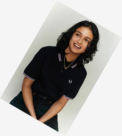 Navy / Purple / Purple Fred Perry G3600 Women's Polo Shirts | ICGSB-9371