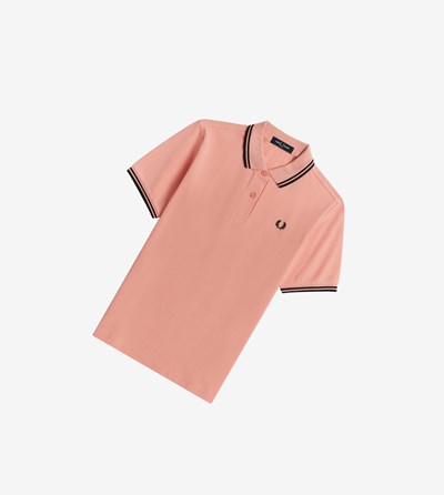 Pink Coral / Black Fred Perry G3600 Women's Polo Shirts | ICWPN-2530