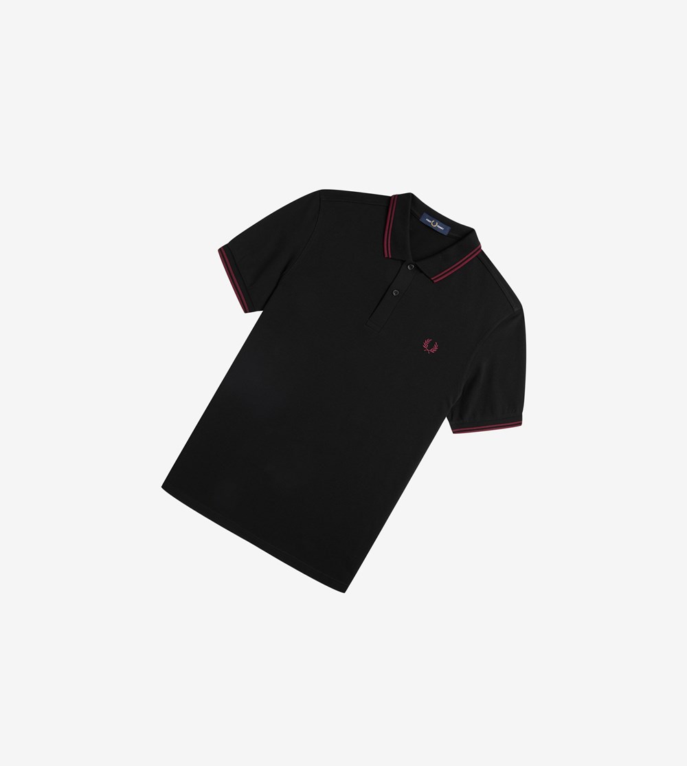 Black / Brown / Brown Fred Perry M3600 Men's Polo Shirts | NOTWR-4362