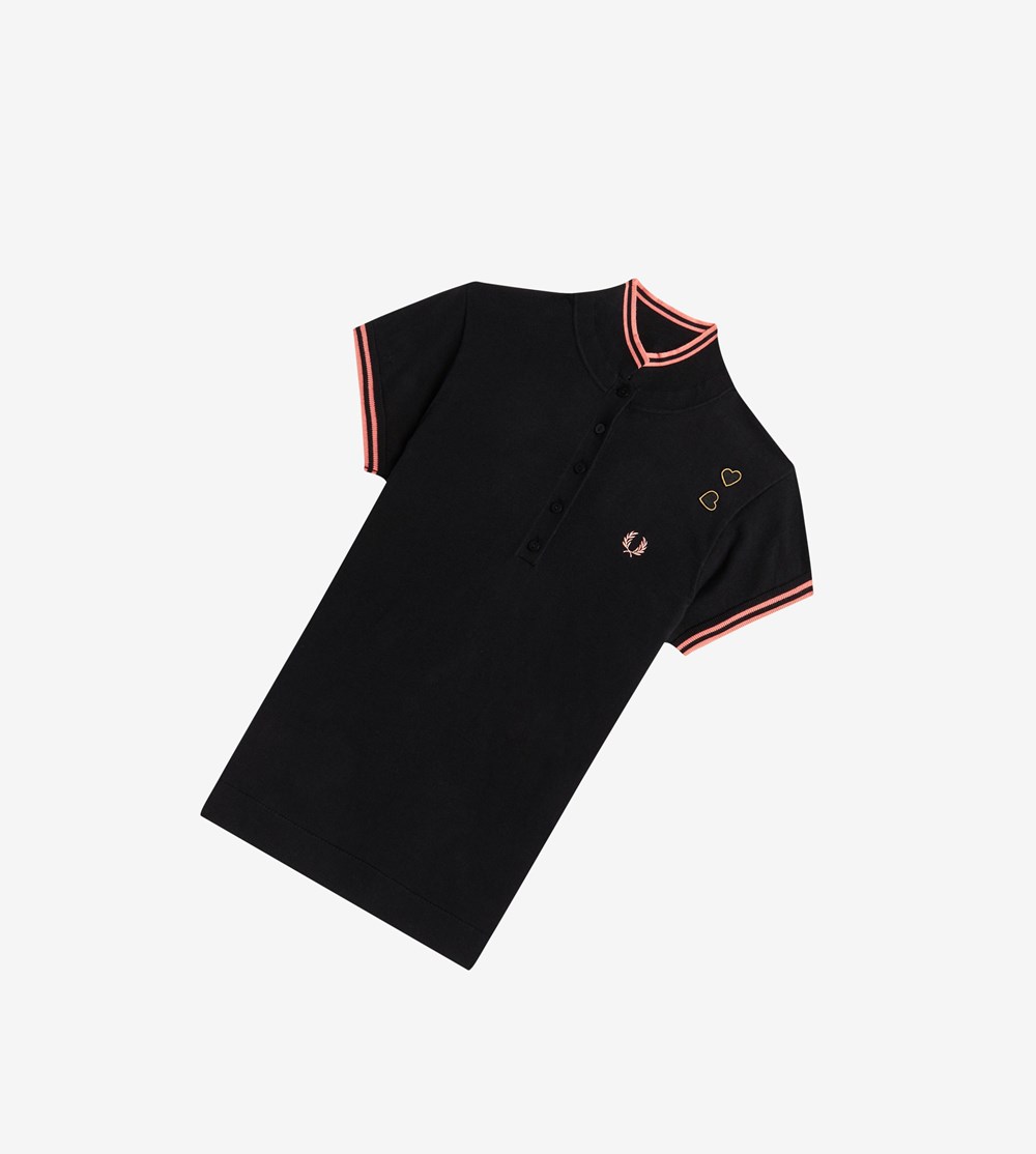 Black Fred Perry Amy Winehouse Foundation Knitted Shirt Women's Knitwear | PNSKT-3254