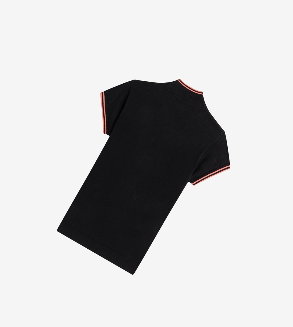 Black Fred Perry Amy Winehouse Foundation Knitted Shirt Women's Knitwear | PNSKT-3254