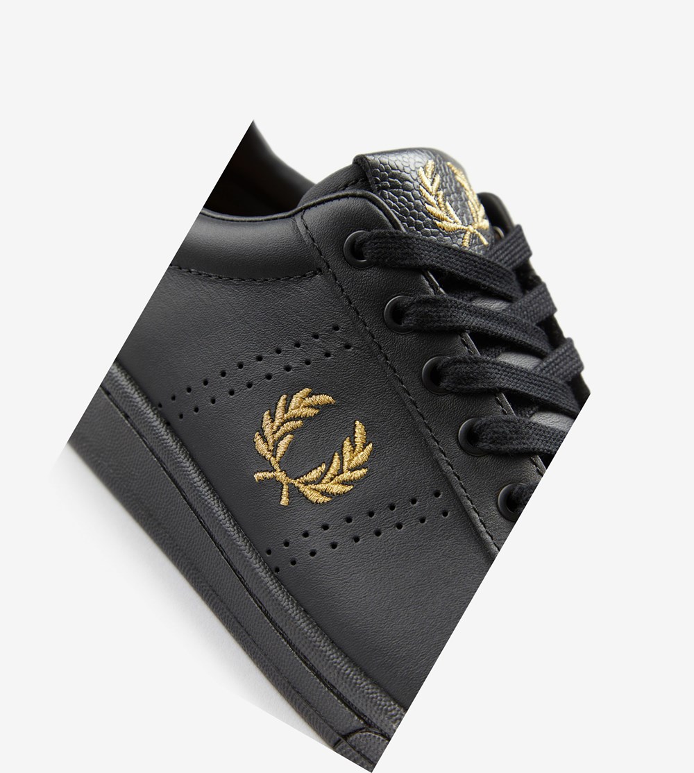 Black Fred Perry B721 Men's Sneakers | UJCZE-3164