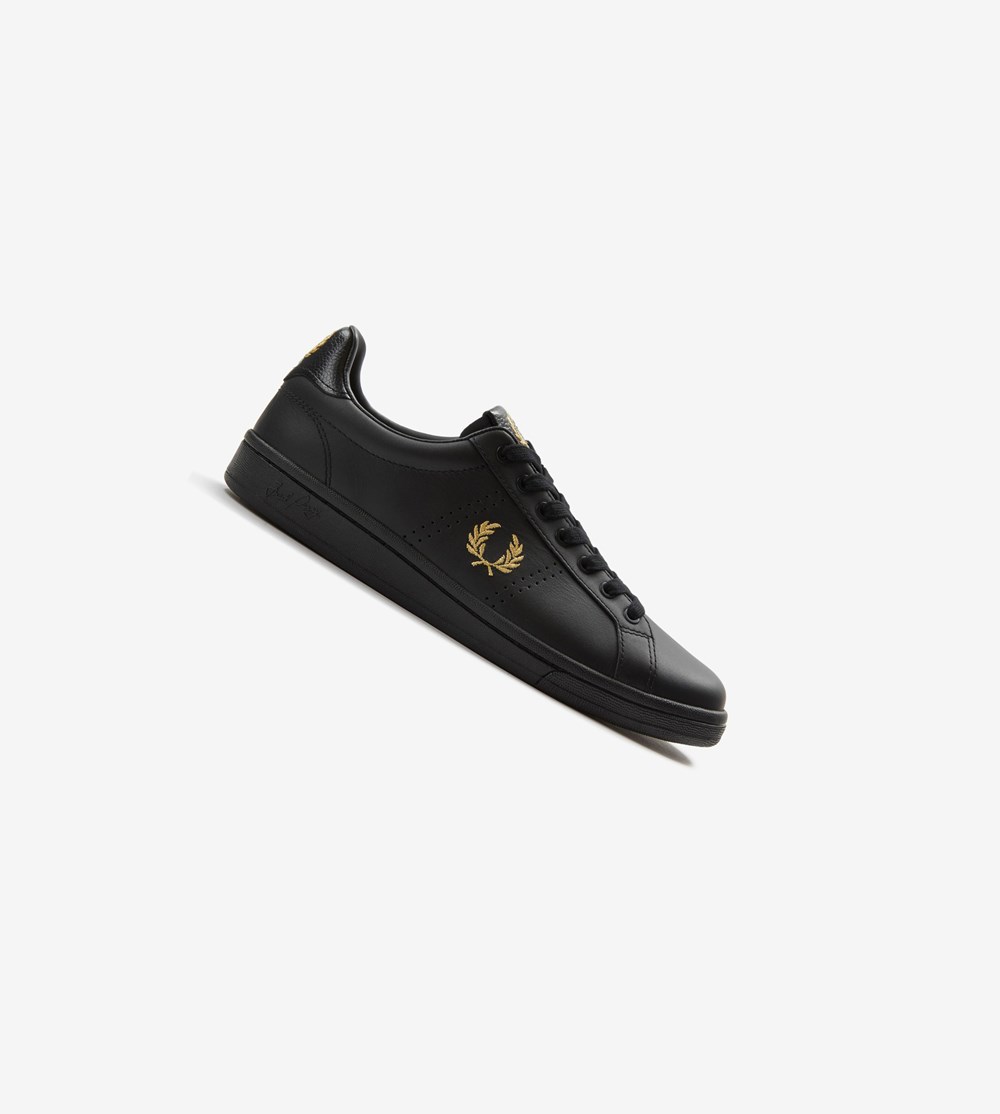 Black Fred Perry B721 Men\'s Sneakers | UJCZE-3164