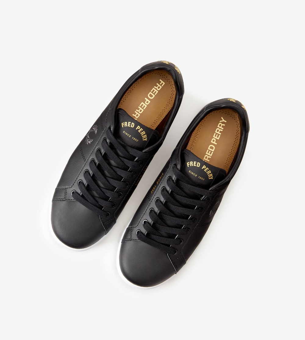 Black Fred Perry B722 Men's Sneakers | DAUJG-7491