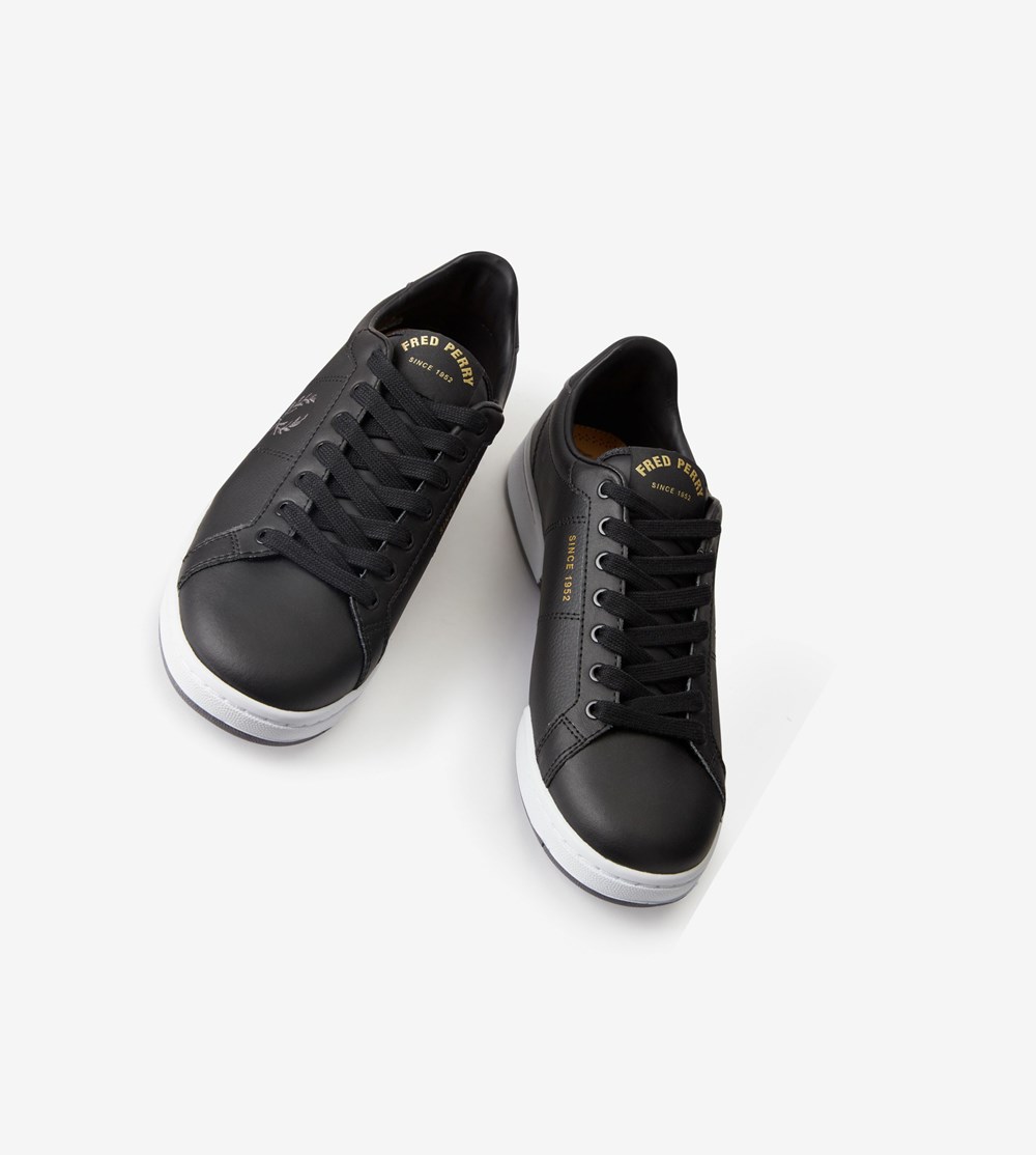 Black Fred Perry B722 Men's Sneakers | DAUJG-7491