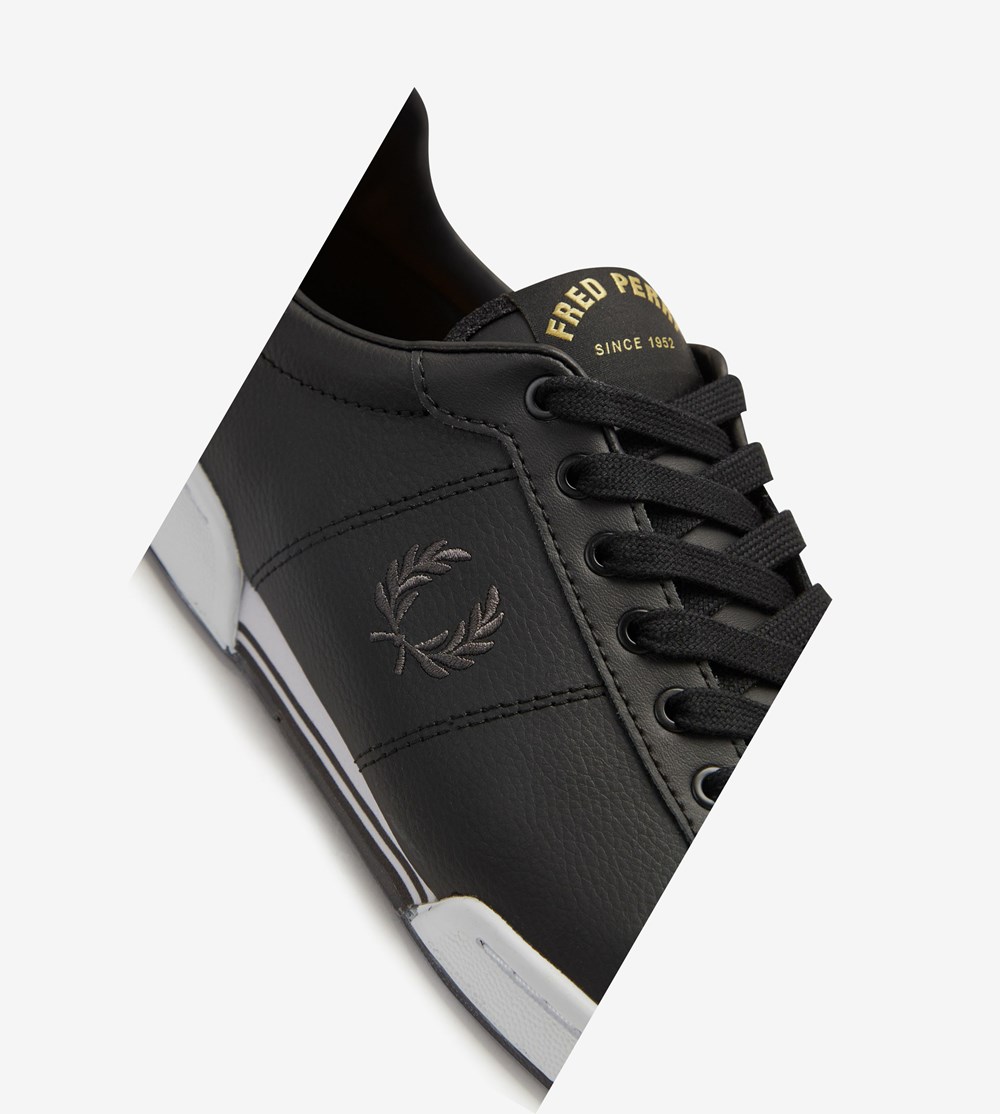 Black Fred Perry B722 Men's Sneakers | DAUJG-7491