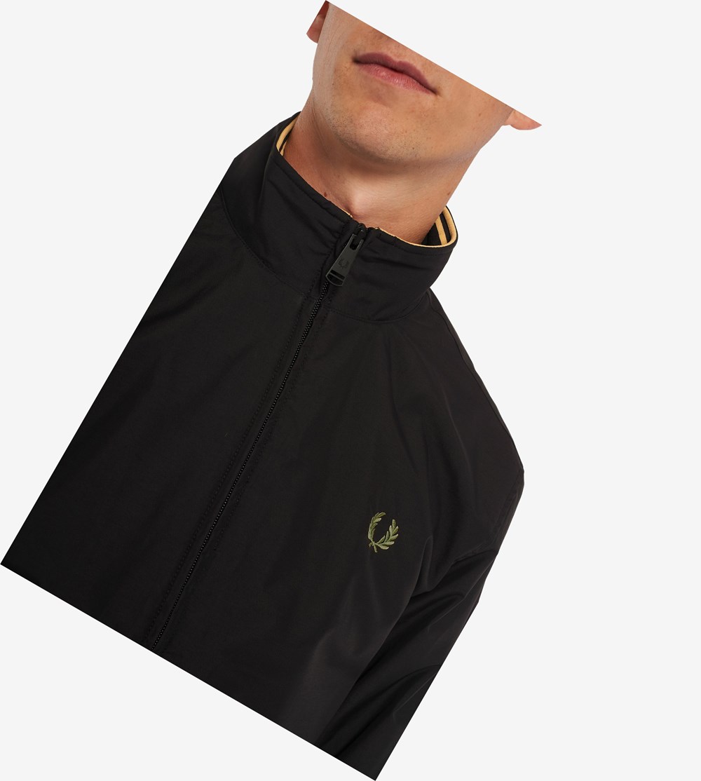 Black Fred Perry Brentham Jacket Men's Jackets | CSDBL-5473