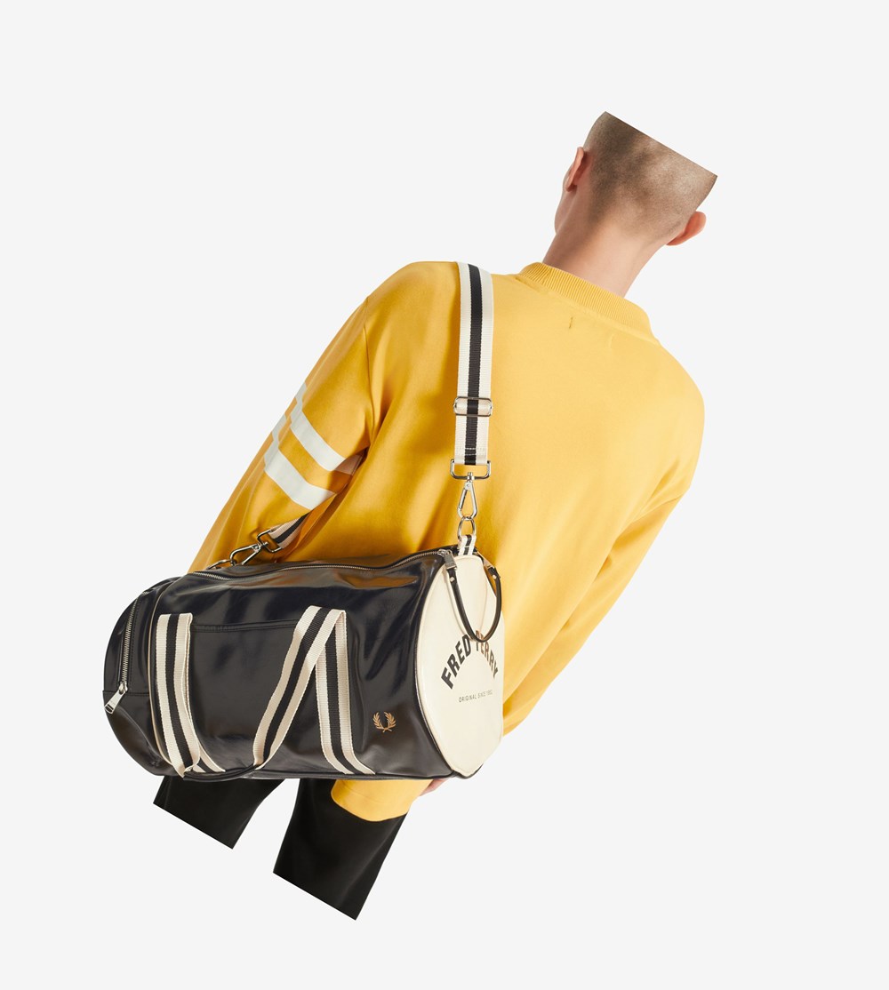 Black Fred Perry Classic Barrel Bag Men's Bags | WDLXS-7542