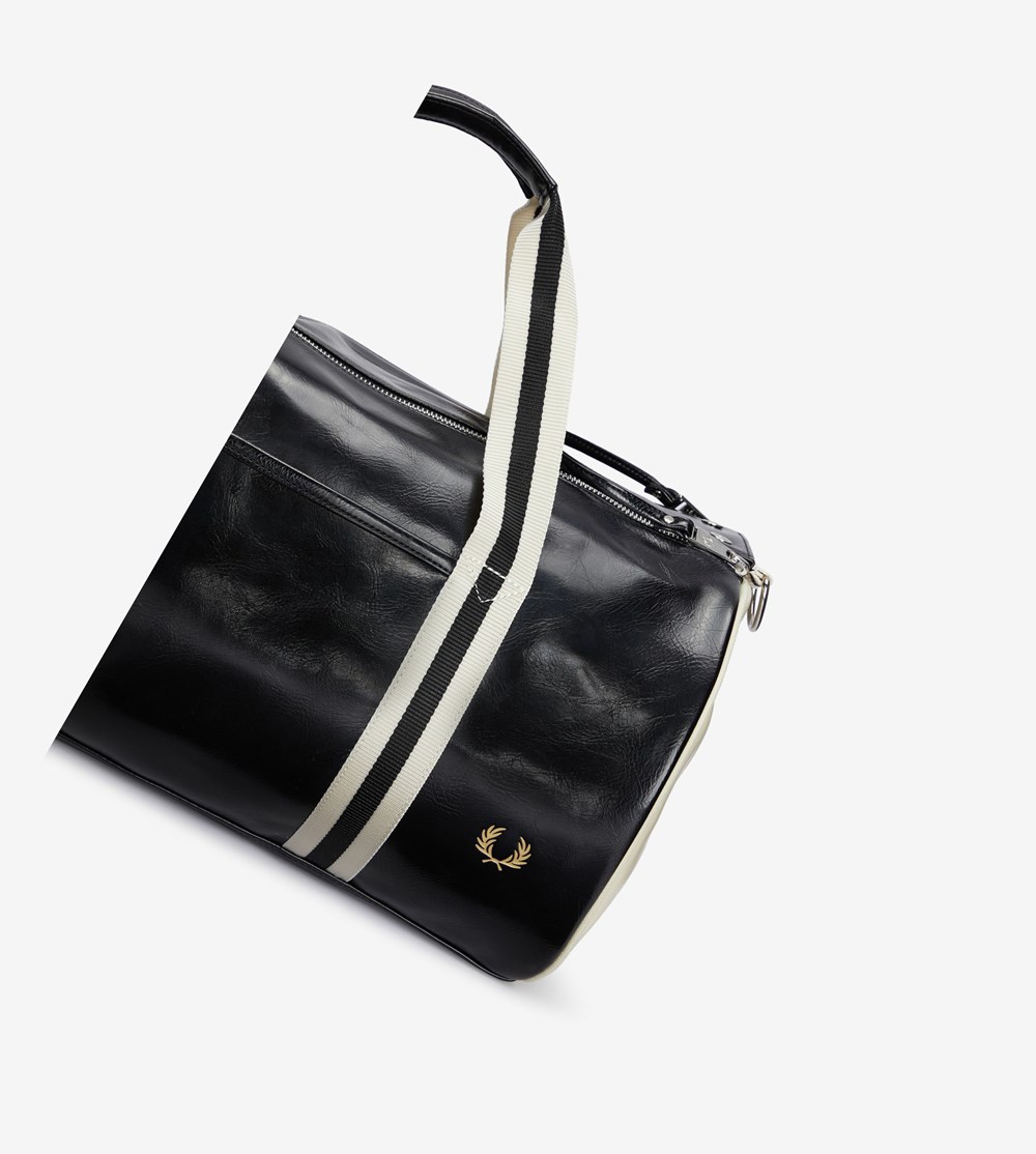 Black Fred Perry Classic Barrel Bag Women's Bags | QJPSB-7216