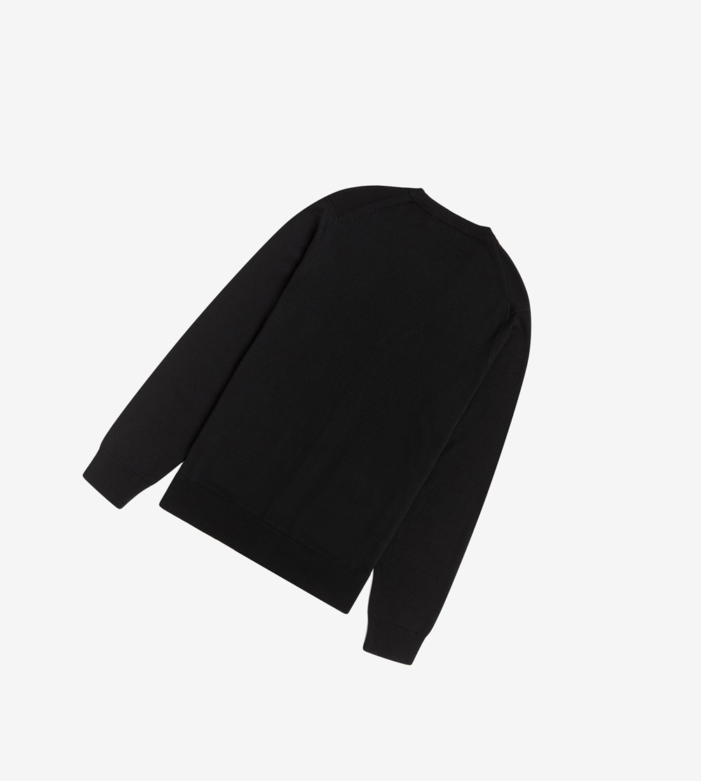 Black Fred Perry Classic Cardigan Men's Knitwear | XEDGF-1529