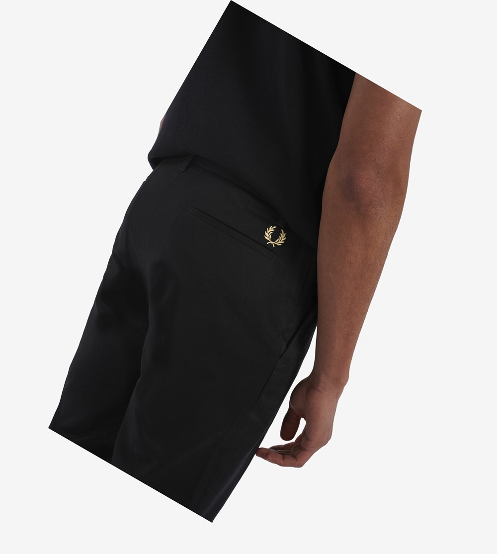 Black Fred Perry Classic Men's Trousers | EJLXU-4032