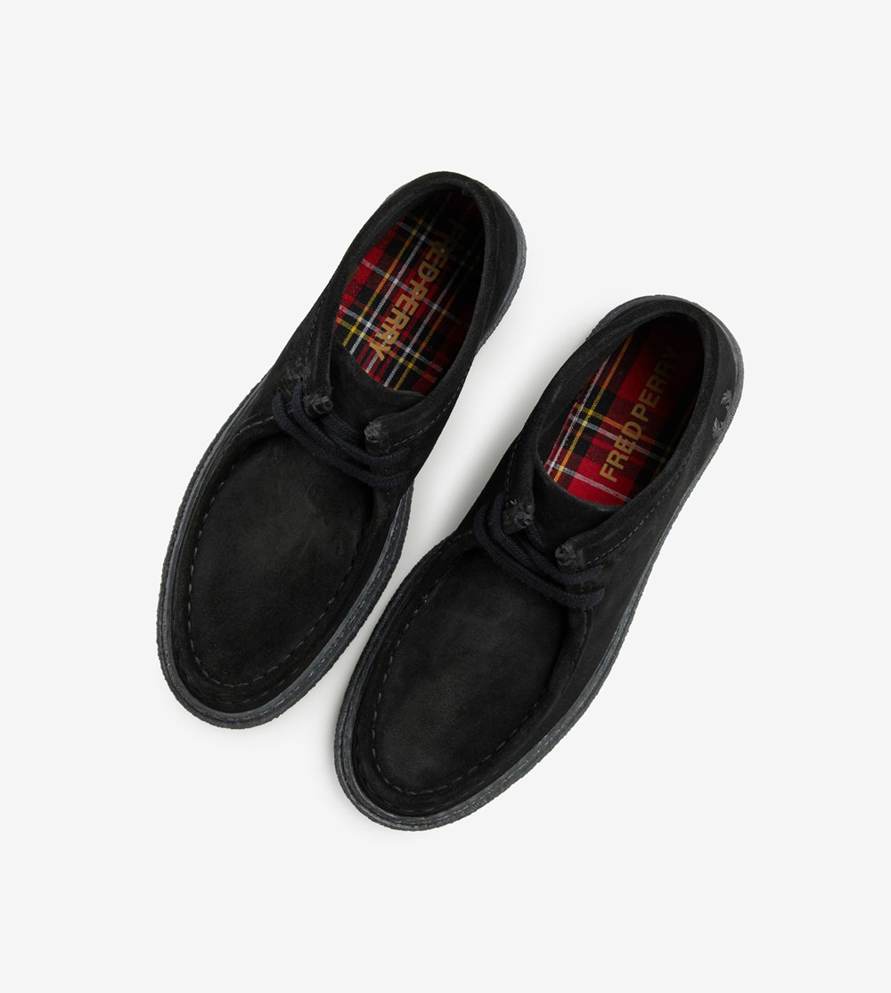 Black Fred Perry Dawson Mid Women's Boots | JXZBR-6374