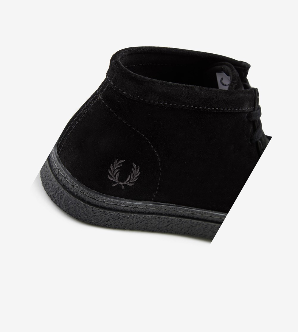 Black Fred Perry Dawson Mid Women's Boots | JXZBR-6374