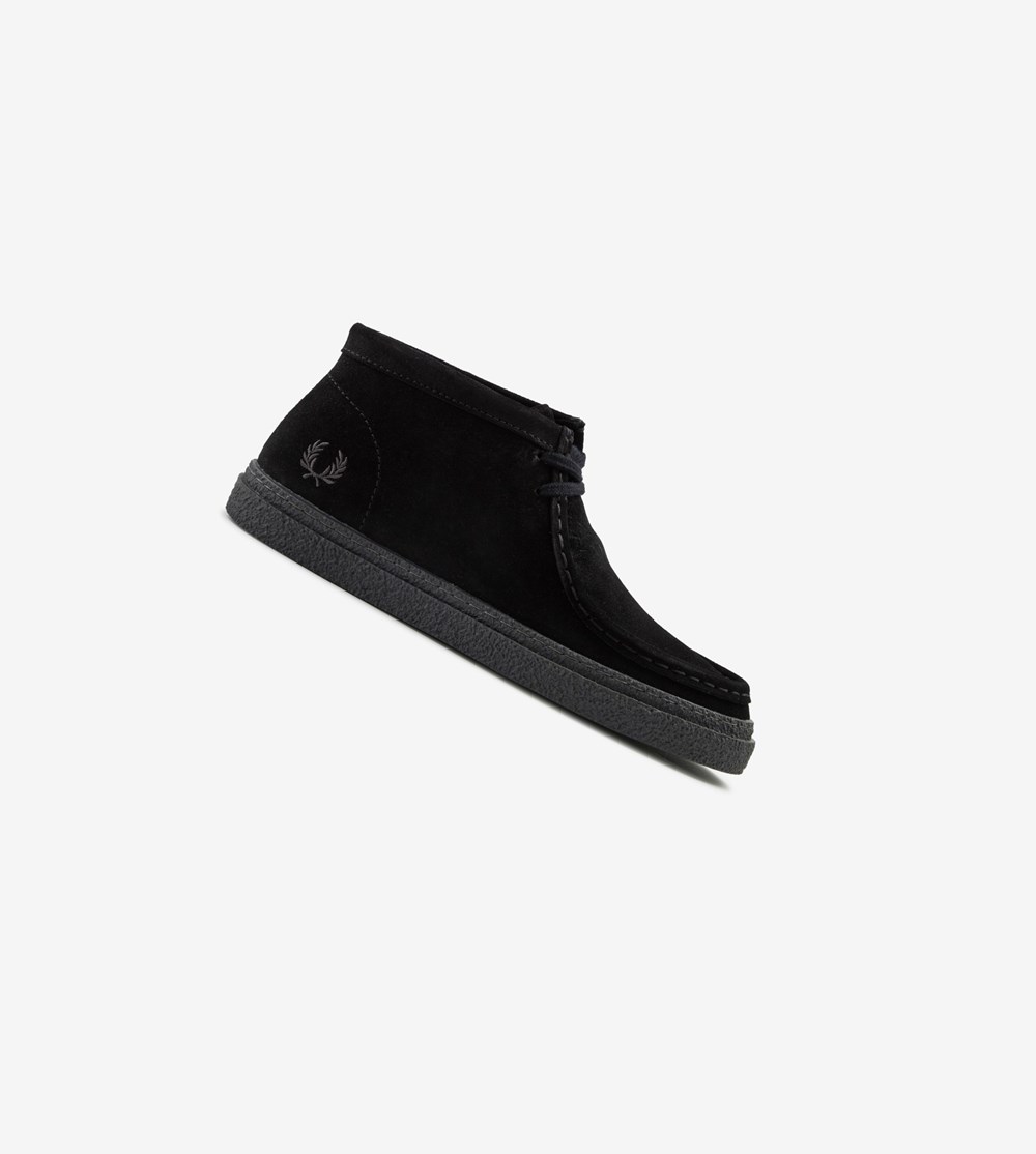 Black Fred Perry Dawson Mid Women\'s Boots | JXZBR-6374