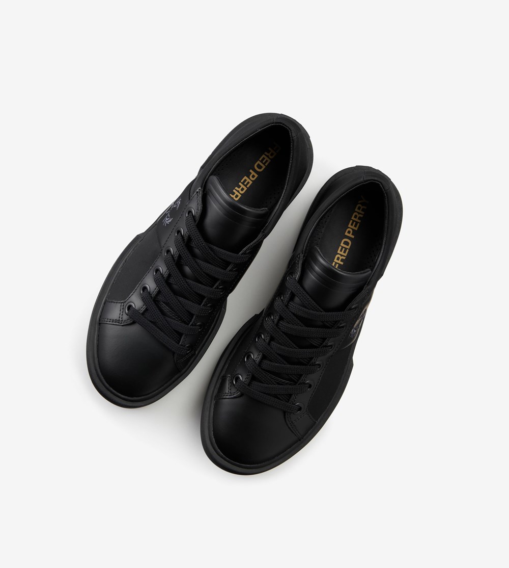 Black Fred Perry Exmouth Men's Sneakers | URSWV-8413