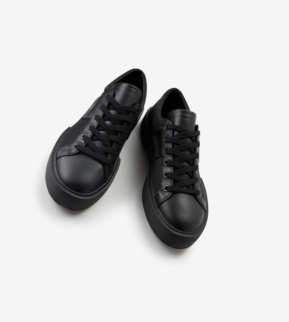 Black Fred Perry Exmouth Men's Sneakers | URSWV-8413