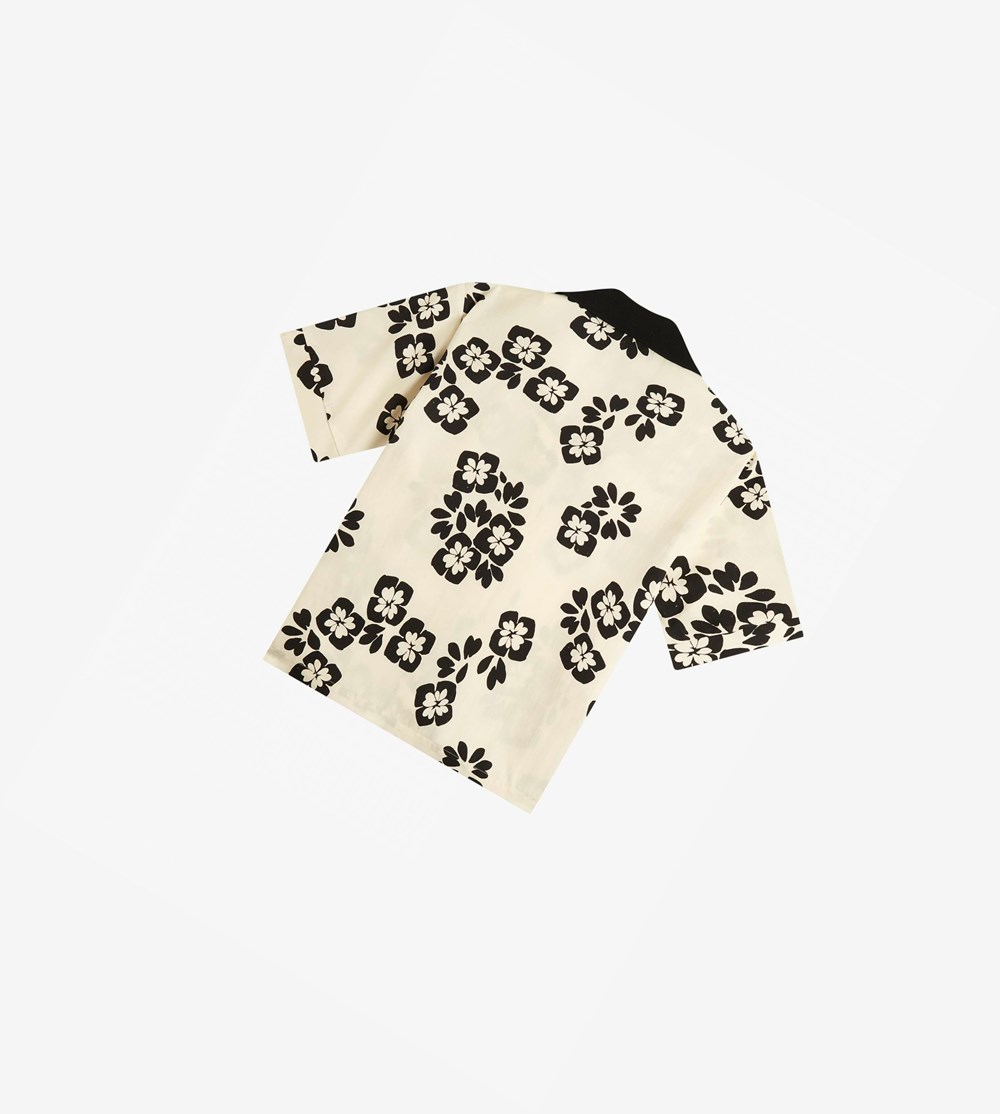 Black Fred Perry Floral Print Shirt Women's T Shirts & Tops | FVOJN-6253