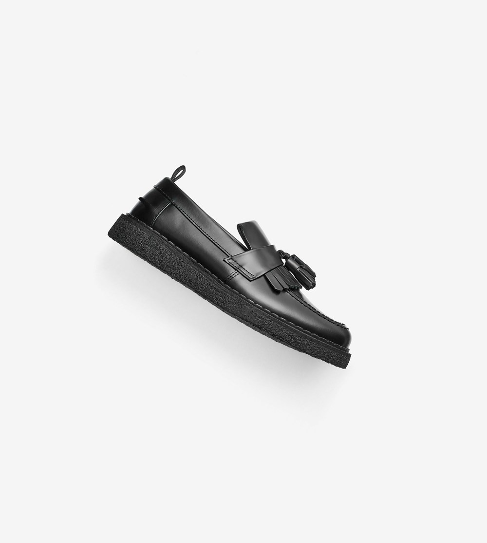 Black Fred Perry George CoxTasse Men's Loafers | LRAXQ-8093