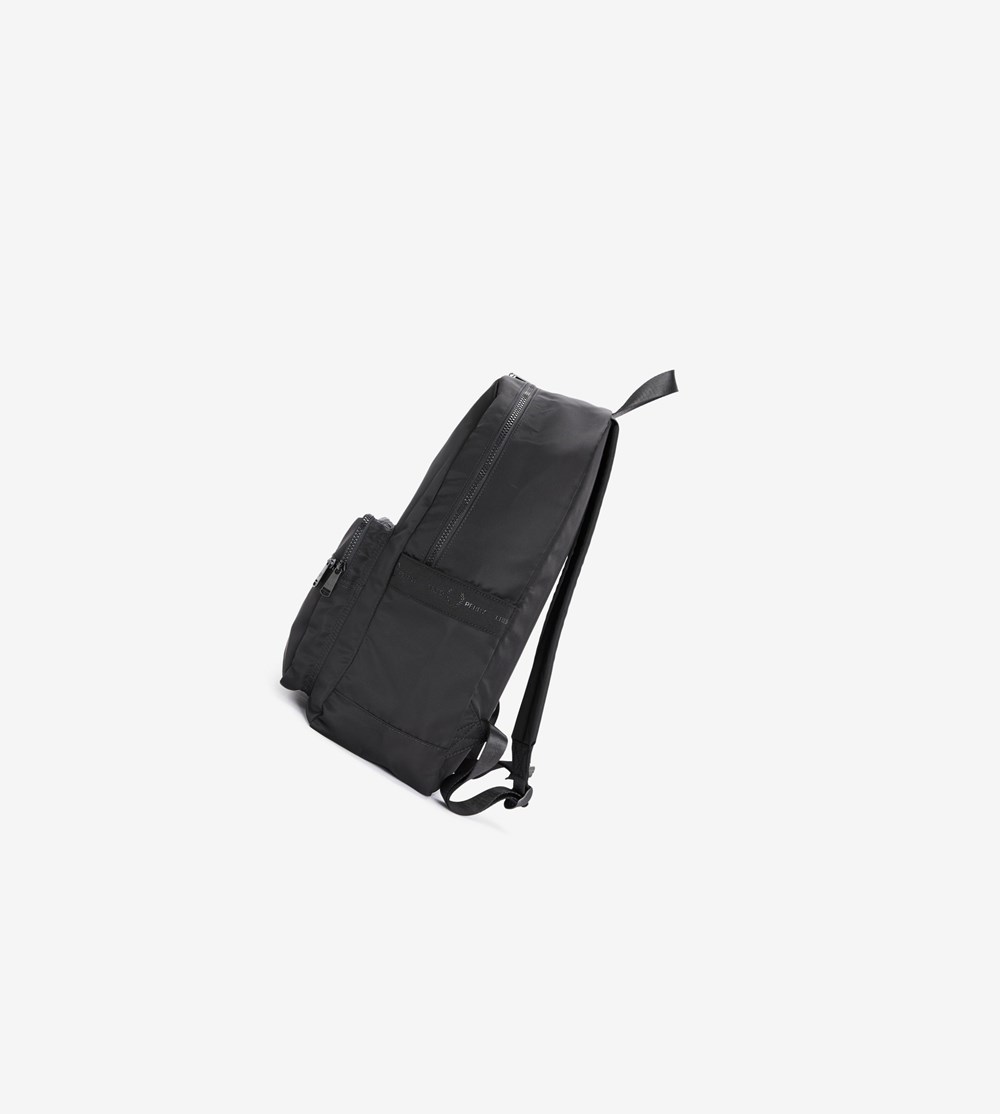 Black Fred Perry Graphic Tape Backpack Men's Bags | DELIJ-9547