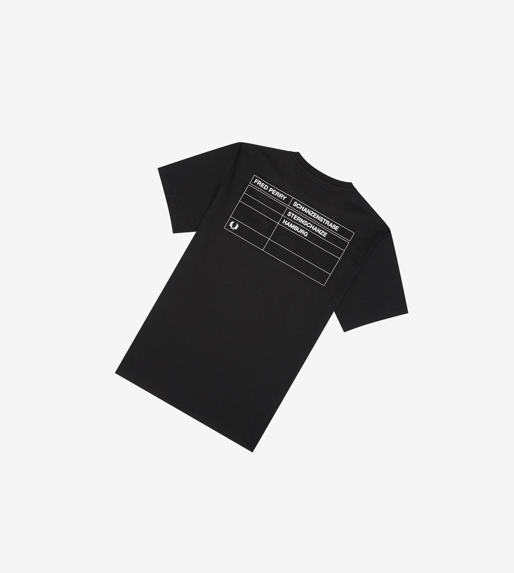 Black Fred Perry Hamburg Ringer Men's T Shirts | ZNLVW-0724