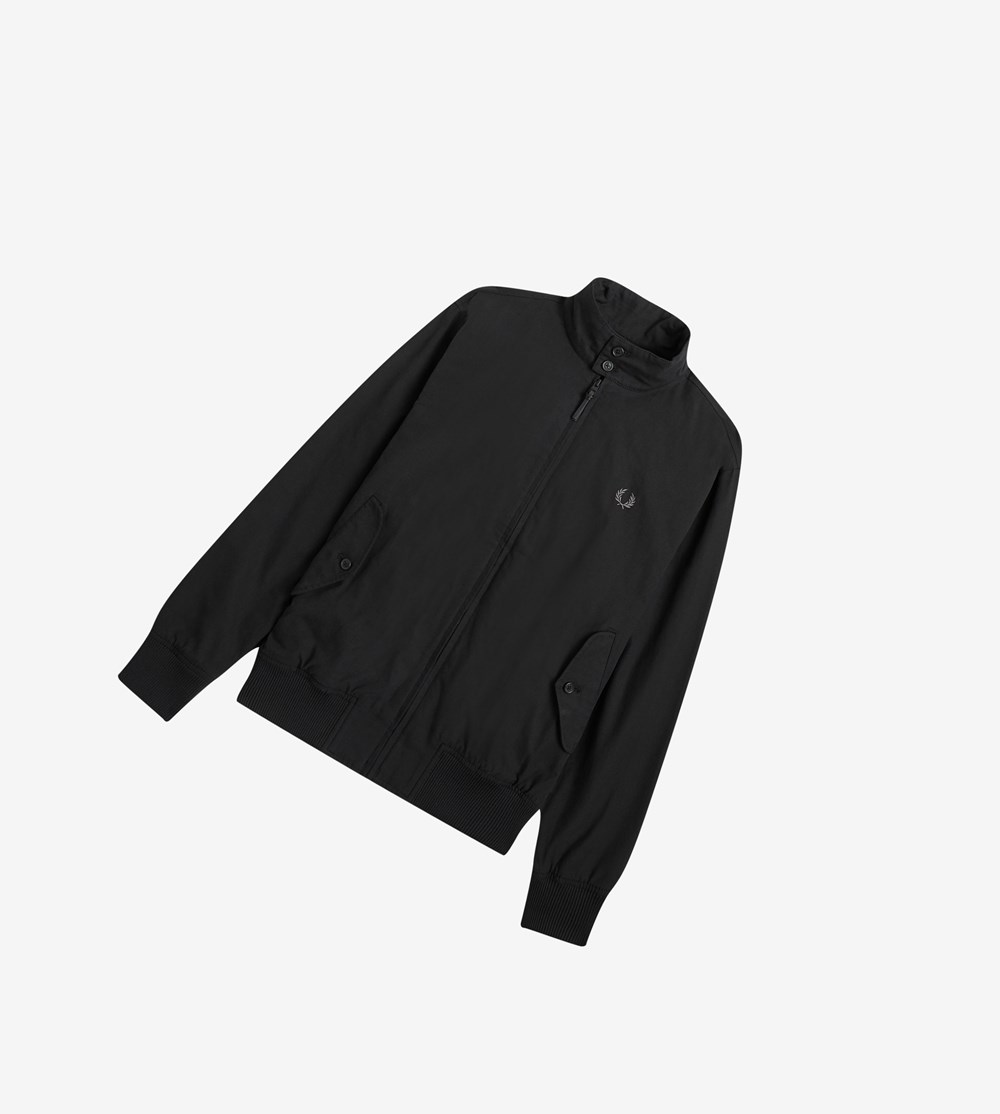 Black Fred Perry Harrington Jacket Men's Jackets | HOIYN-0918