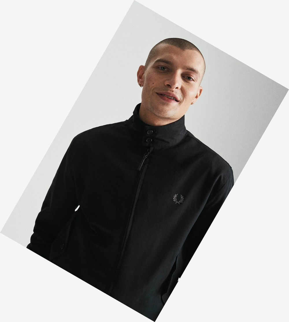 Black Fred Perry Harrington Jacket Men\'s Jackets | HOIYN-0918