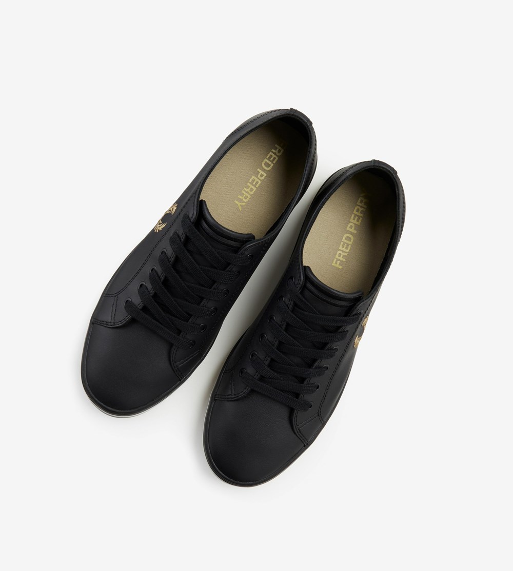 Black Fred Perry Kingston Men's Sneakers | AFVBO-3265