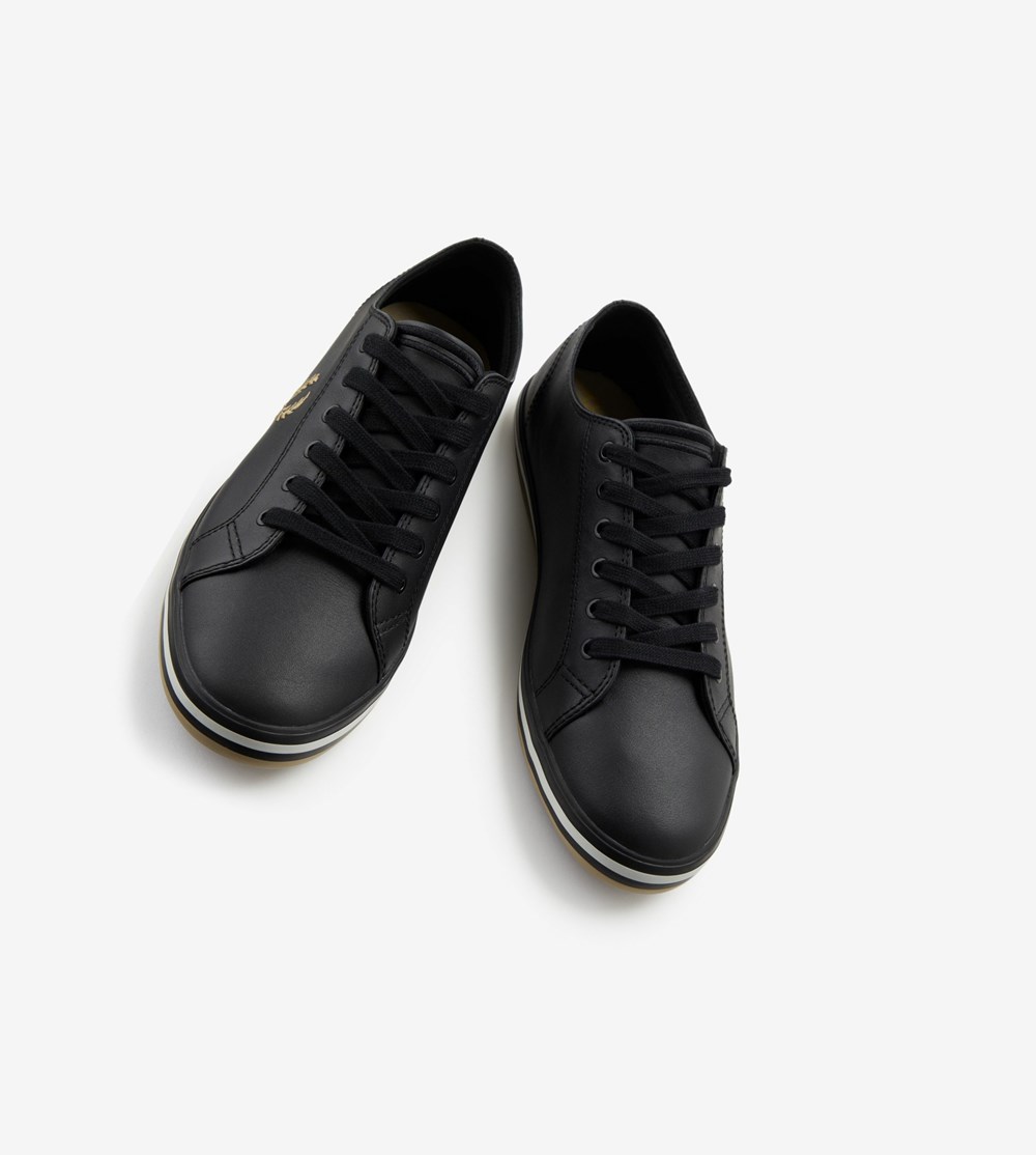 Black Fred Perry Kingston Men's Sneakers | AFVBO-3265