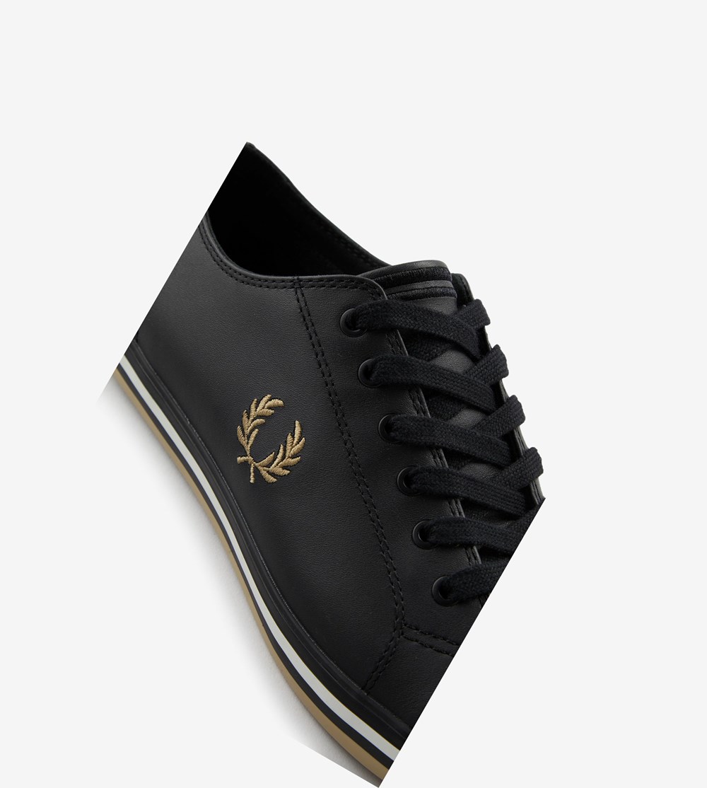 Black Fred Perry Kingston Men's Sneakers | AFVBO-3265