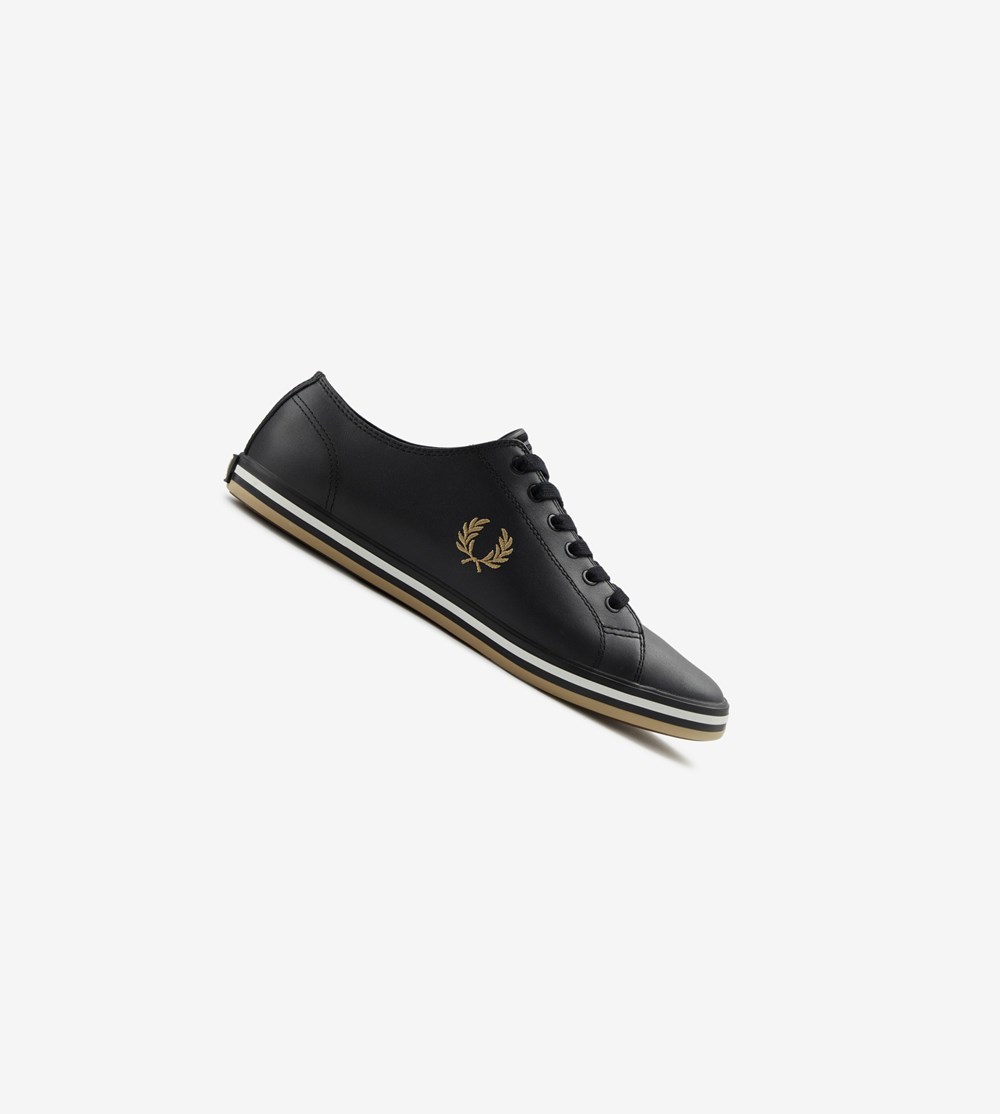 Black Fred Perry Kingston Men\'s Sneakers | AFVBO-3265