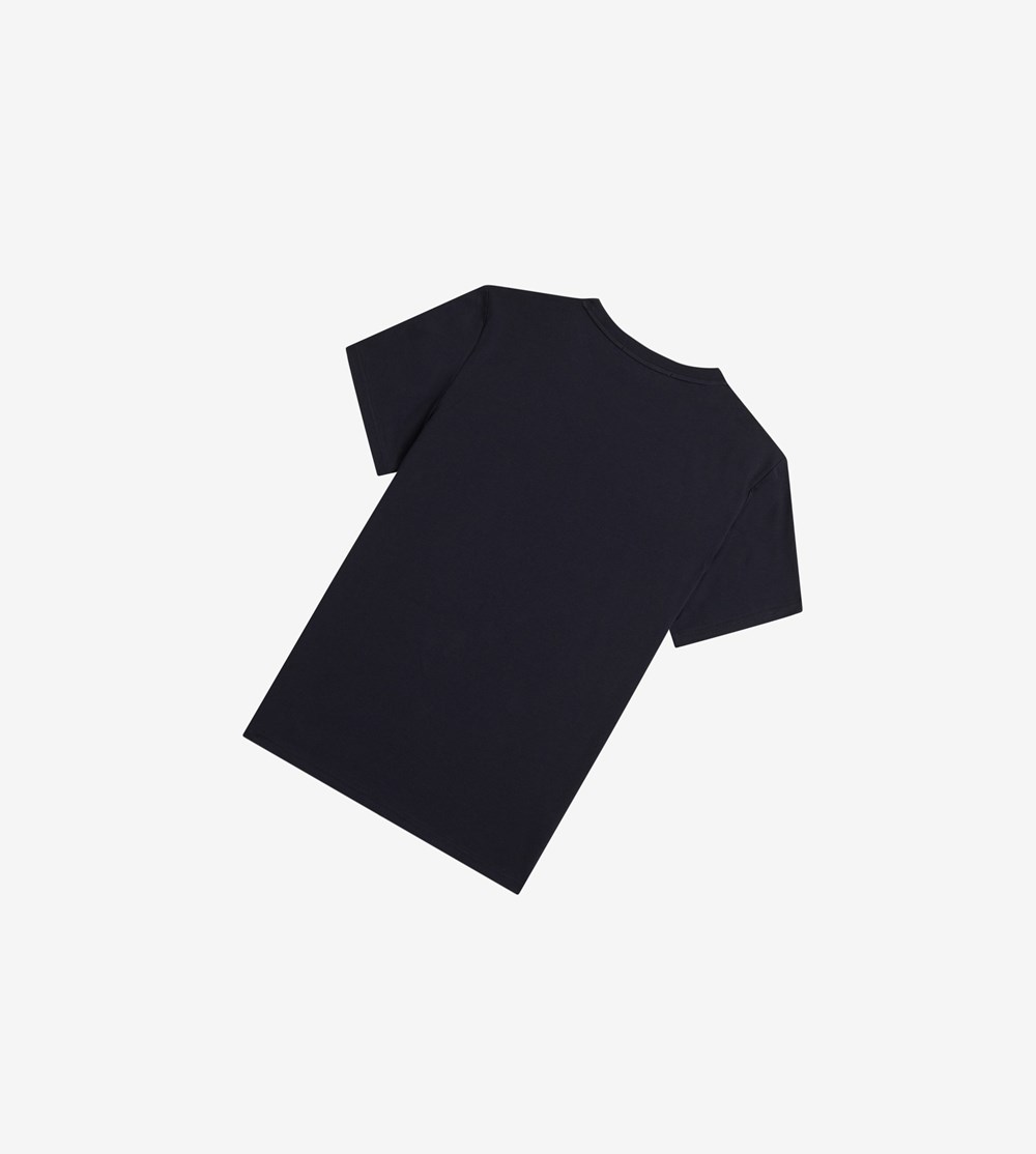 Black Fred Perry Laurel Wreath Graphic Men's T Shirts | QSPMJ-0382