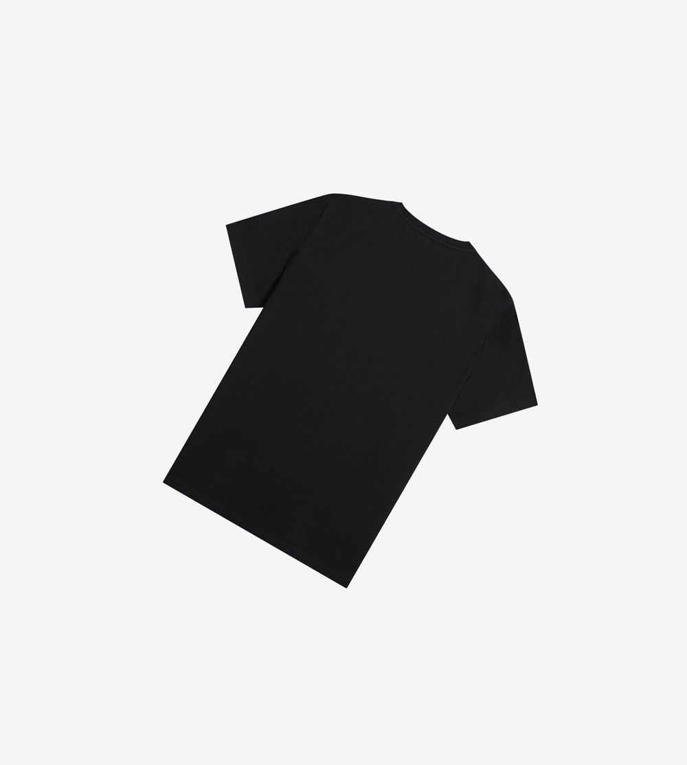 Black Fred Perry Laurel Wreath Print Men's T Shirts | NMQEO-1657