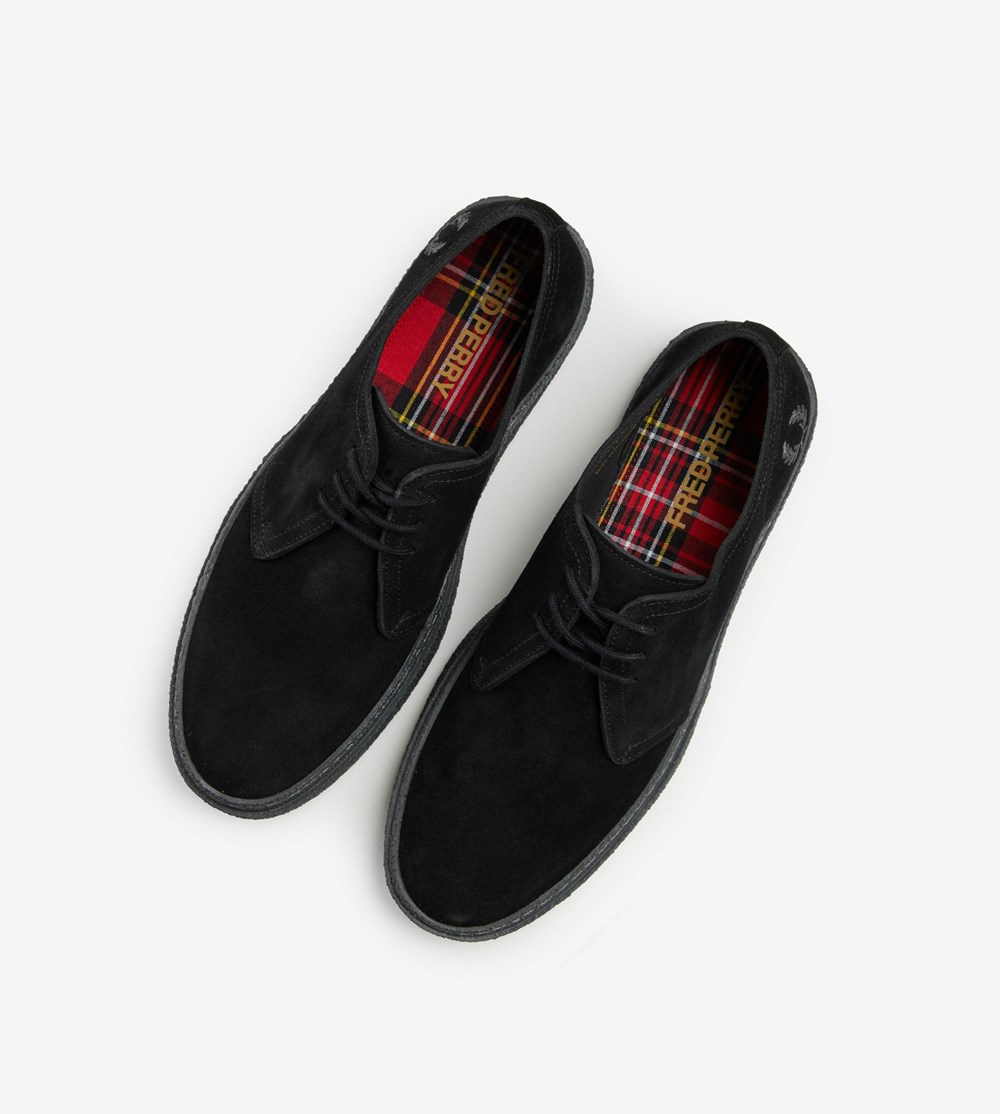 Black Fred Perry Linden Men's Suede Shoes | IKQPR-7189