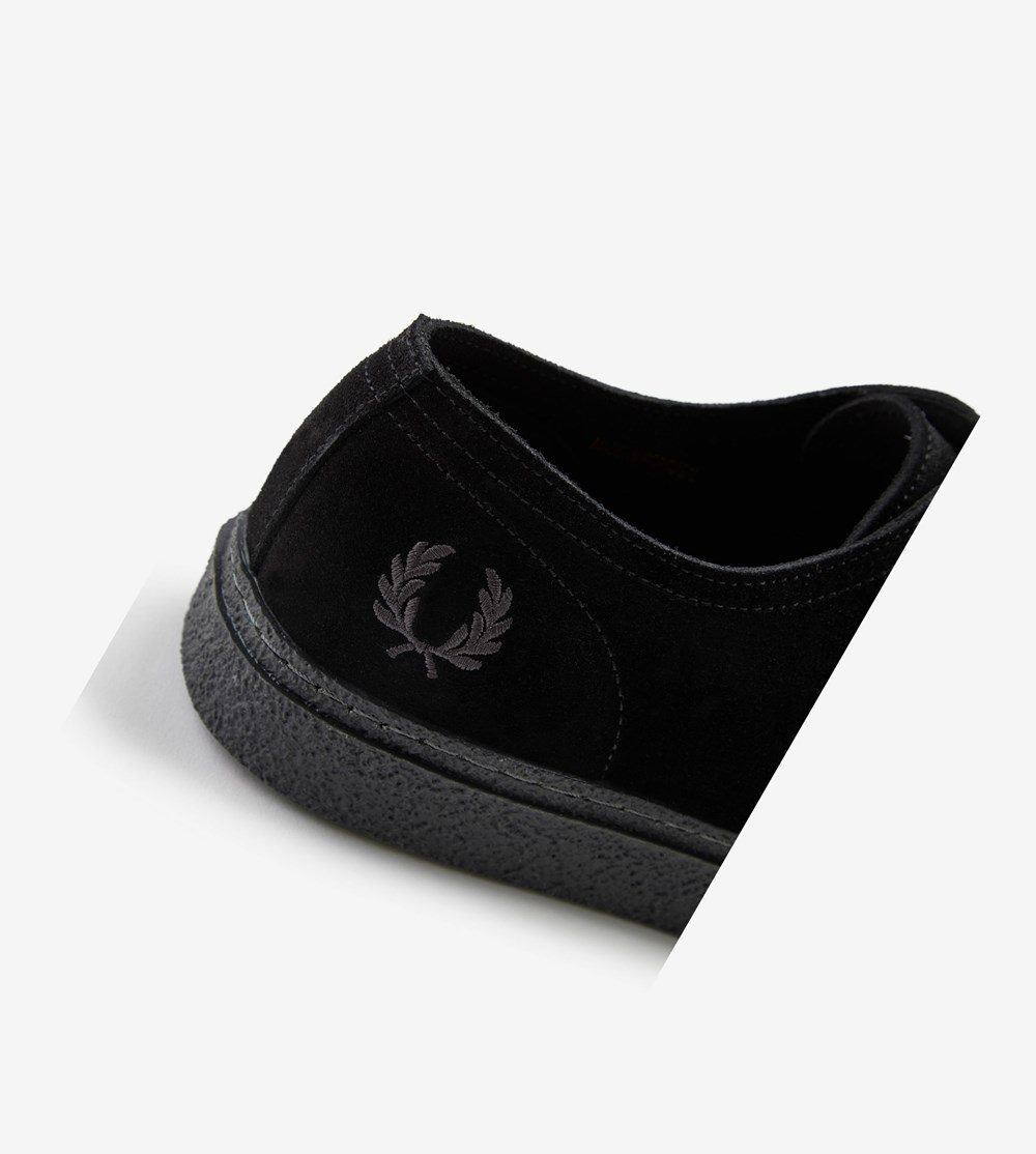 Black Fred Perry Linden Men's Suede Shoes | IKQPR-7189