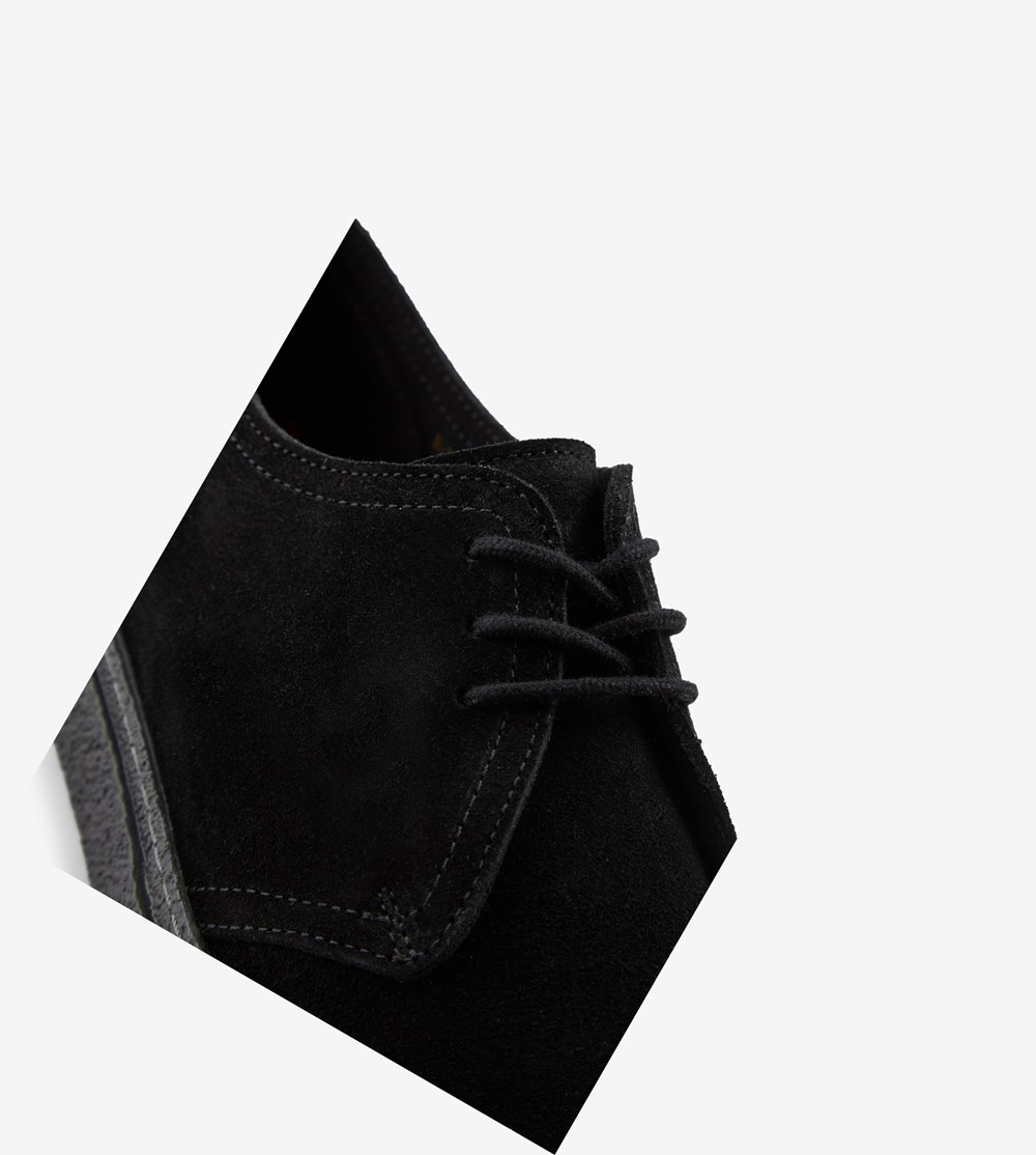 Black Fred Perry Linden Men's Suede Shoes | IKQPR-7189