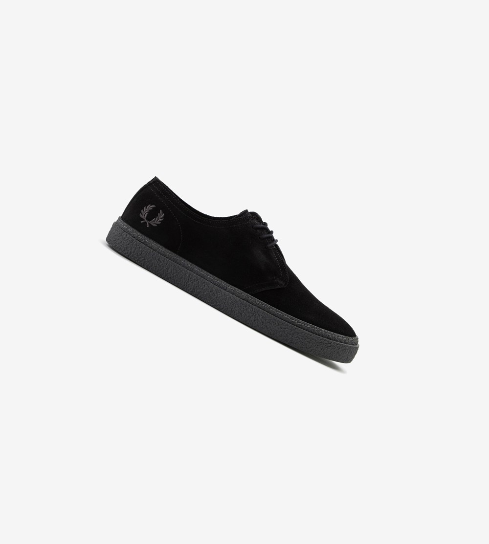 Black Fred Perry Linden Men\'s Suede Shoes | IKQPR-7189